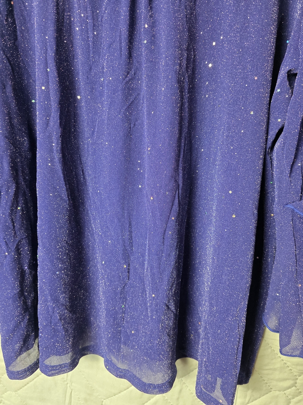 Bebonnie Women's Sparkle Chiffon Layered Sleeve Top Blue Camisole Blouse Sz 3X - Picture 10 of 11